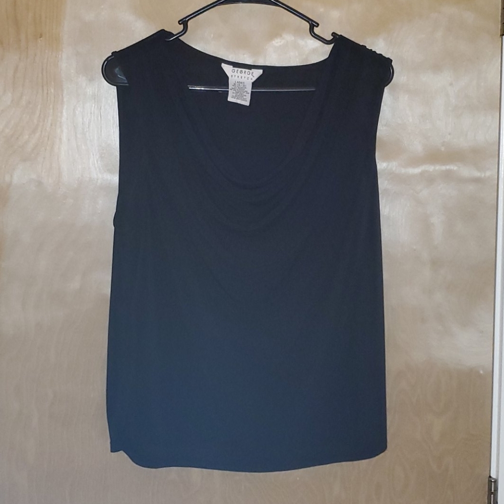 Black No Sleeve Swoop Shirt